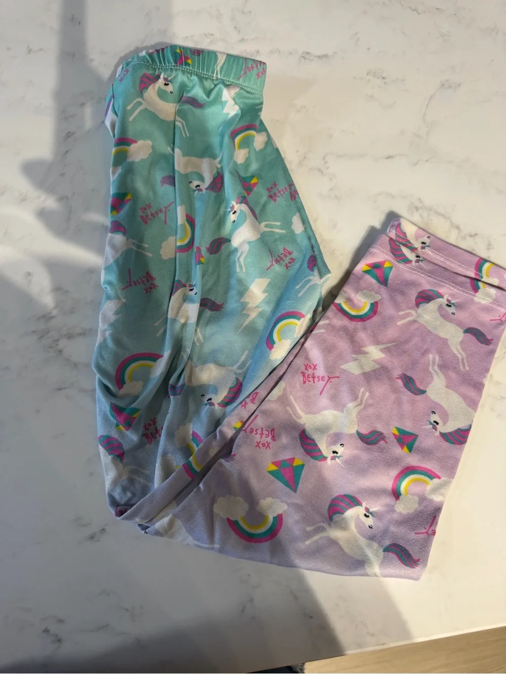 Betsey Johnson Girls Unicorn Gradient Pajama Bottoms - Aqua, Lavender, Pink
